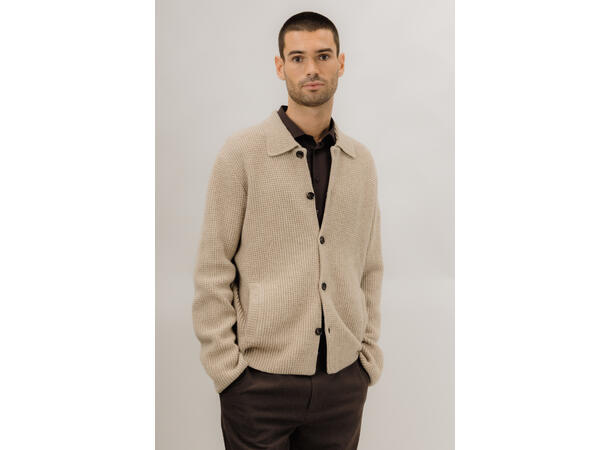 Reuben Cardigan Sand M Merino knit jacket 