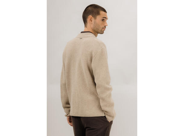 Reuben Cardigan Sand M Merino knit jacket 