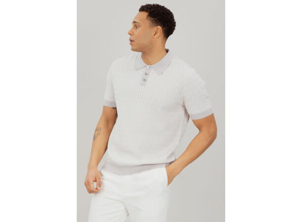 Santino Pique Light Grey XL Cable knit zip pique 