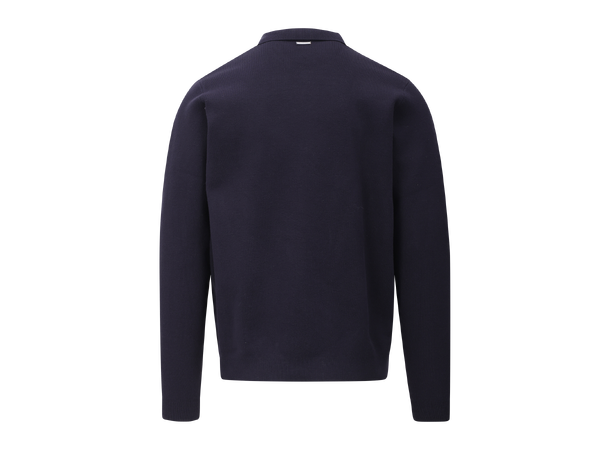 Succa Half-zip Polo Dark Navy M Basic viscose zip polo collar 