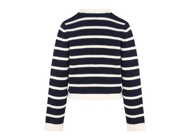Valentine Cardigan Dark Navy XL Striped cotton jacket 