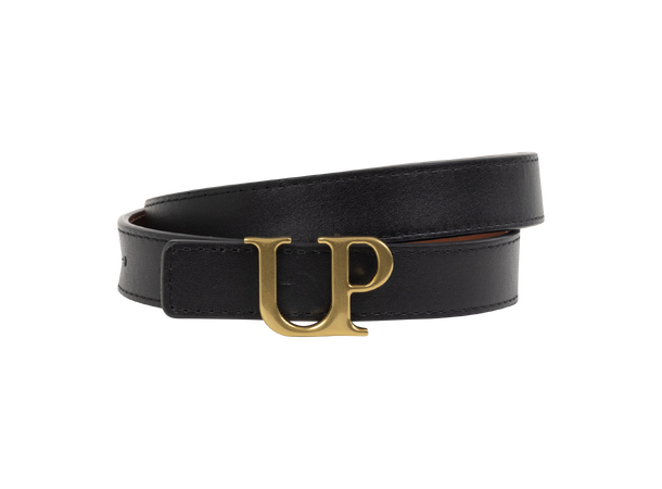 Verona Belt Black_Brown S Reversible logo leather belt, 2cm 