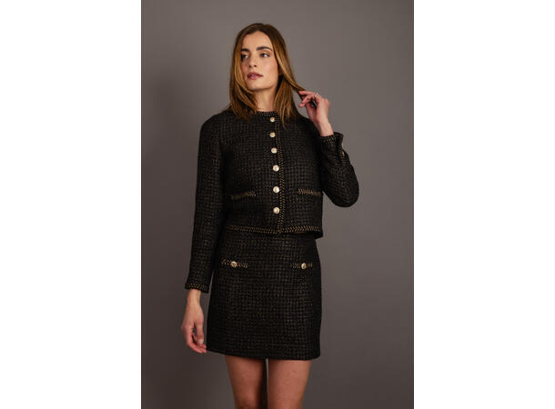 Vilda Blazer Black L Short boucle jacket with UP logo buttons 