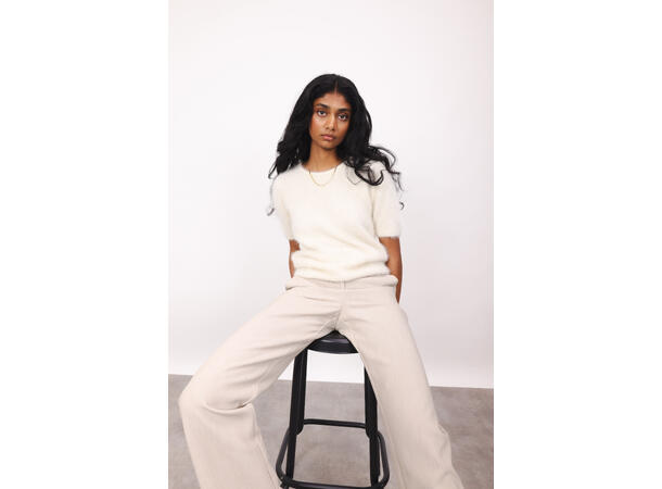 Abby Top Cream S Alpaca SS tee 
