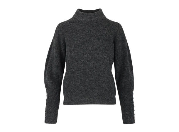 Aska Sweater Charcoal M Puffed sleeves mohair sweater 