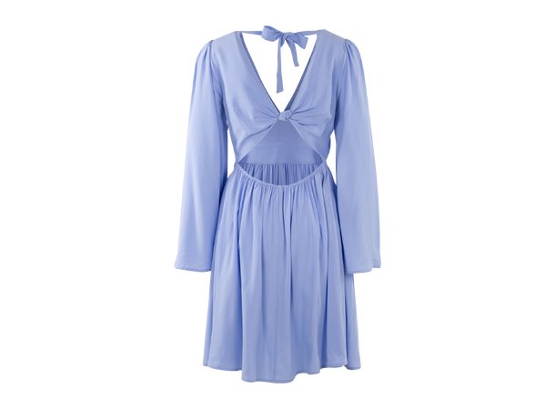 Claudia Dress Vista Blue L V-neck open back mini dress 