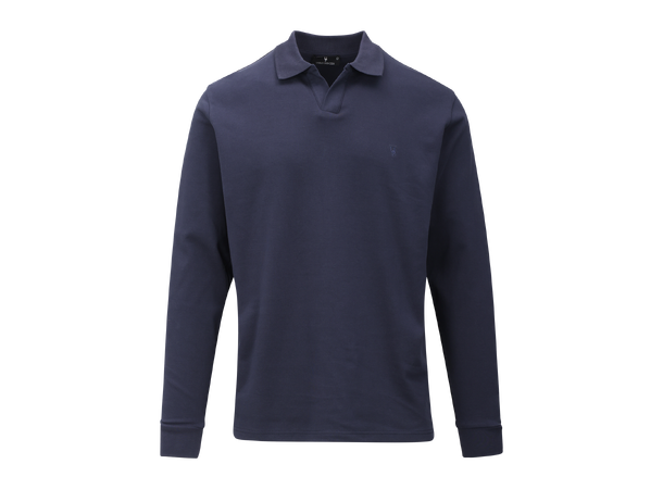 Dani LS Pique Navy L Interlock LS polo pique 