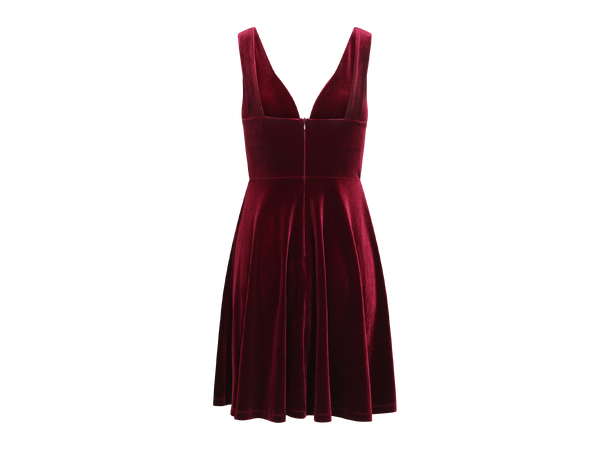 Ginza Dress Burgundy M Velour deep v-neck dress 