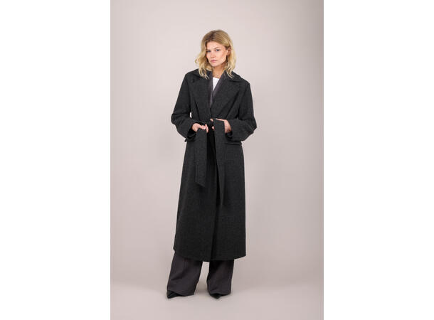 Isabelle Coat Grey melange S Wool herringbone coat 