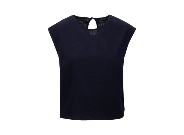 Lina Top Navy L Linen/Viscose top 