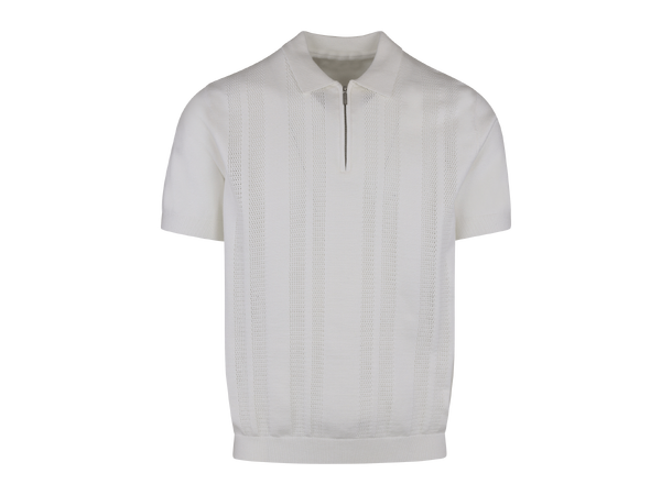Lucien Pique Offwhite L Pointelle knit zip pique 