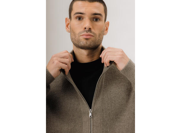 Marcel Cardigan Mid Brown L Merino knit cardigan 