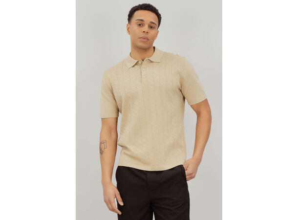 Marcio Pique Sand M Knitted button pique 