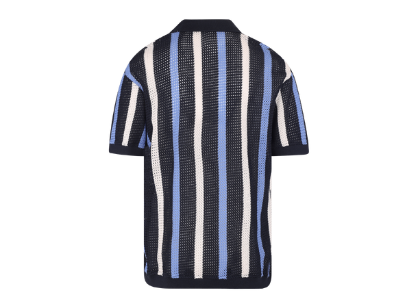 Marcos Pique Navy multi M Structure stripe pique 