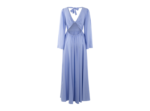 Milena Dress Vista Blue M V-neck open back maxi dress 