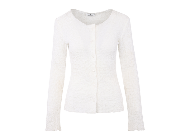 Ona LS Blouse White XL Crinkle cotton blouse 