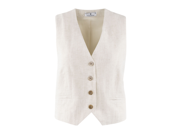 Selena Waistcoat Light Sand XL Linen waistcoat 