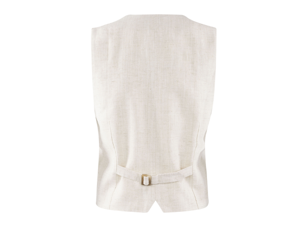 Selena Waistcoat Light Sand XL Linen waistcoat 
