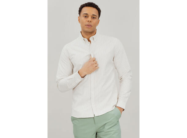 Solari LS Shirt Sand XL Cotton stripe oxford LS shirt 
