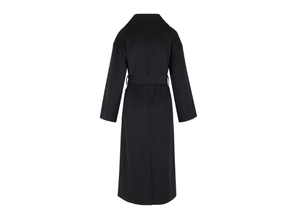 Ulla Coat Black XL Long coat with lapel 