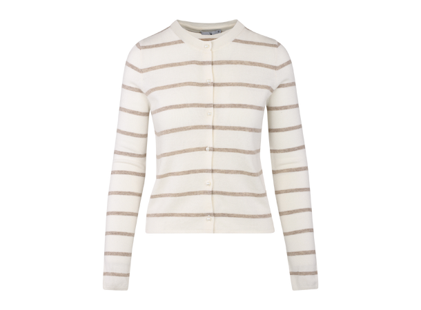 Zandra Cardigan Cream XL Striped merino cardigan 
