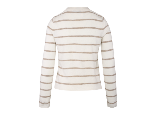 Zandra Cardigan Cream XL Striped merino cardigan 