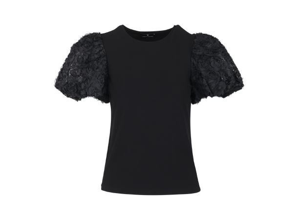 Allis Top Black XL Top with flower sleeves 