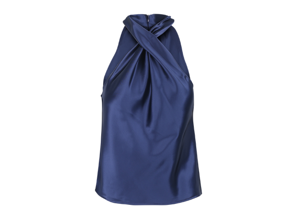 Angel Top Dark Navy L Satin twisted neck top 