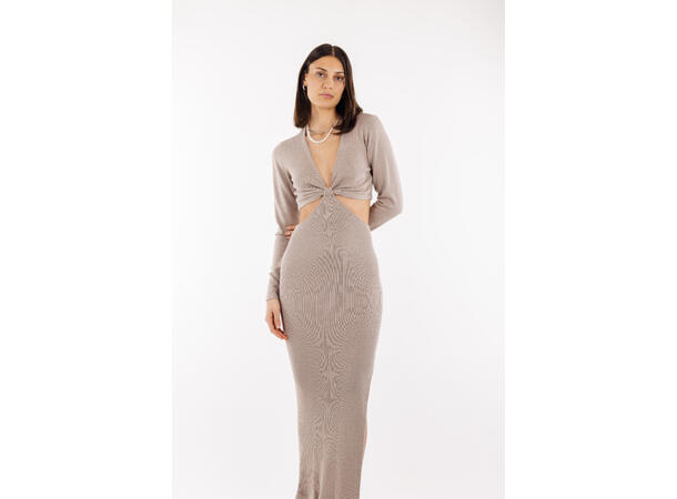 Augustina Dress Sand M Cut-out maxi dress 