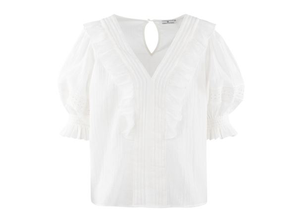 Caressa Top White S Crinkle cotton blouse 