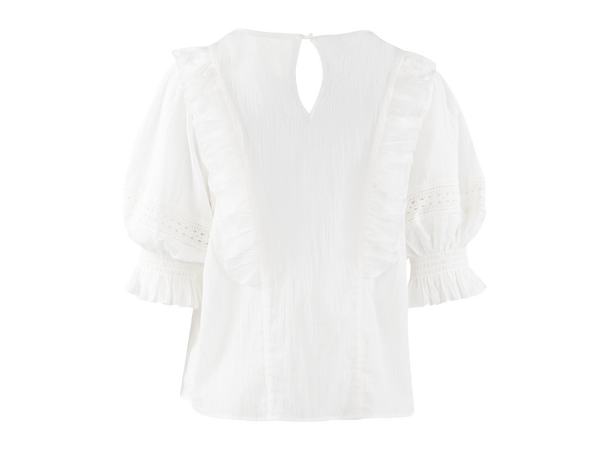 Caressa Top White S Crinkle cotton blouse 