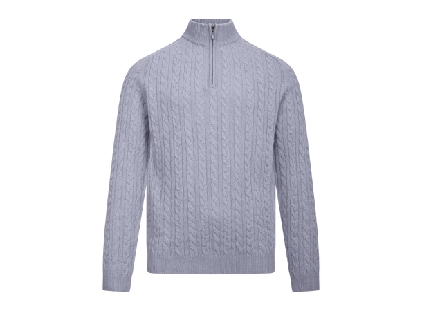 Edward Half-zip Denim L Cable half-zip wool sweater 