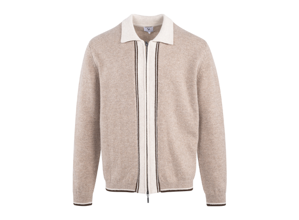 Ford zip cardigan Cream XXL Wool knit cardigan 