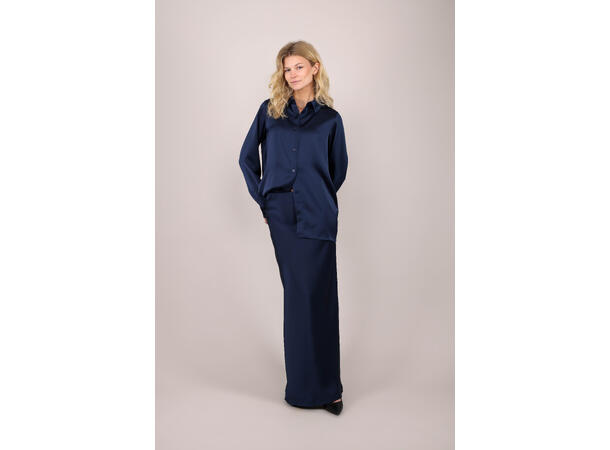 Gamma Skirt Dark Navy XL Maxi satin slip skirt 