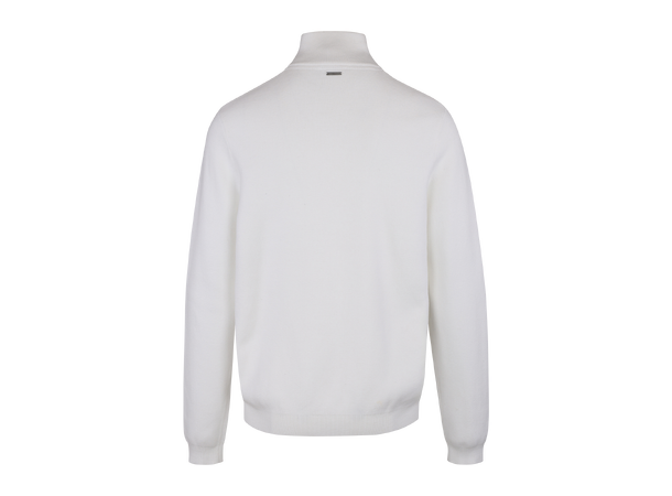 Jorge Half-zip Snow White L Cotton knit half-zip 