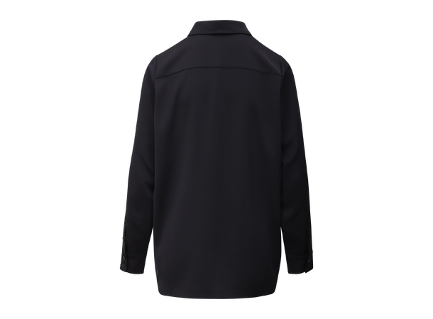 Kalinka Blouse Black L Oversized satin blouse 