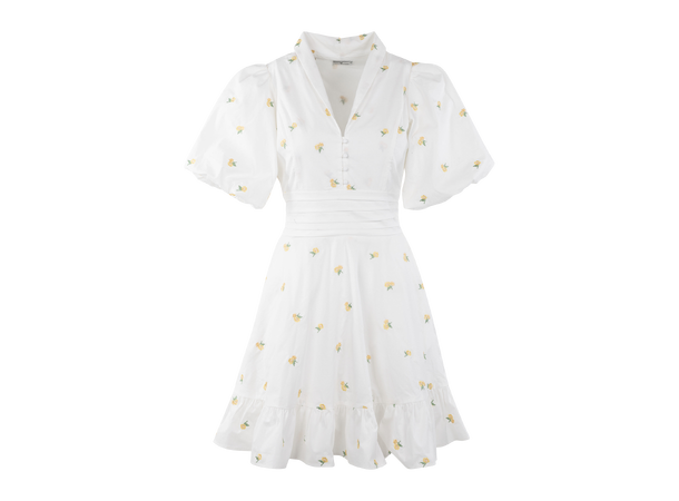 Makayla Dress Pink M Embroidery poplin dress 