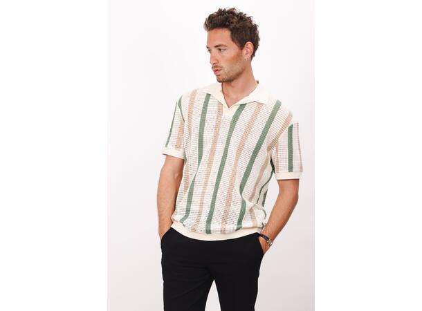 Marcos Pique Hedge green multi L Structure stripe pique 
