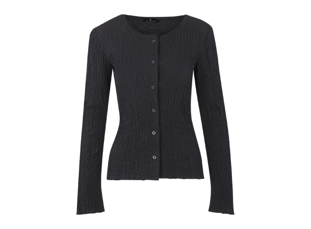 Ona LS Blouse Black XS Crinkle cotton blouse 