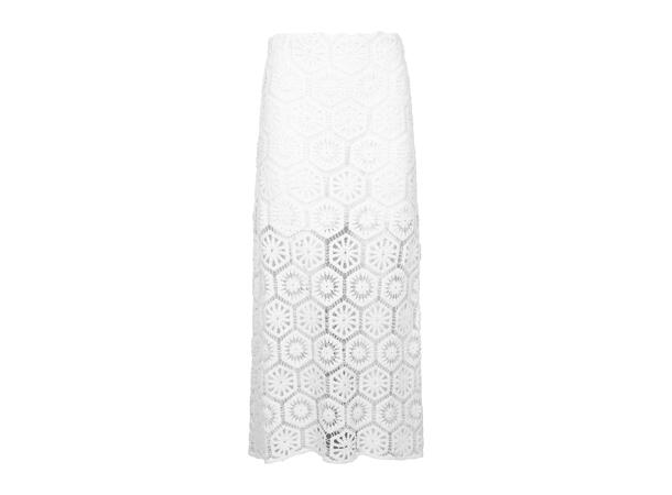 Senada Skirt White M Crochet long skort 