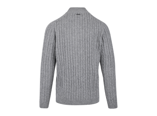 Walt Half-zip Grey Melange XXL Wool cable sweater 