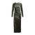 Fabienne Dress Olive M Maxi velour dress 