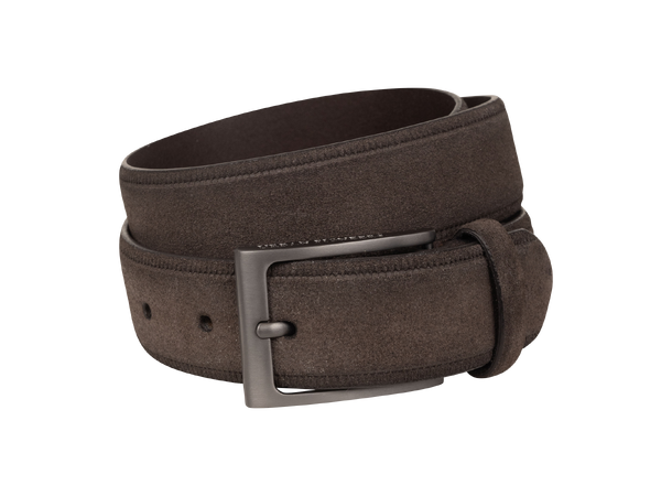 Aarhus Belt Dark Brown XL 3,5cm suede leather belt 