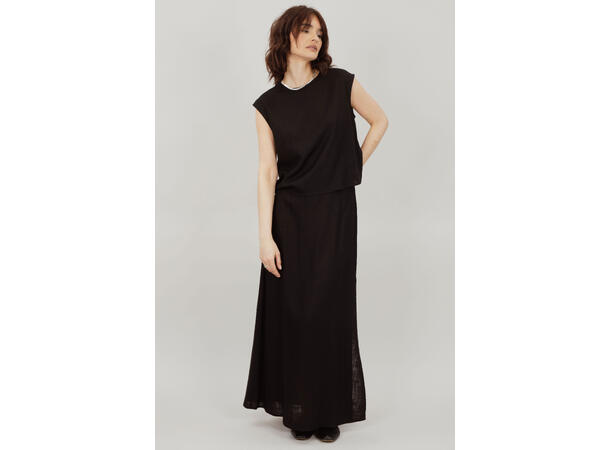 Bekky Skirt Black M Linen/Viscose maxi skirt 