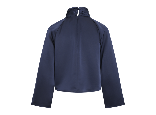 Cira Blouse Dark Sapphire S Satin blouse with twist 