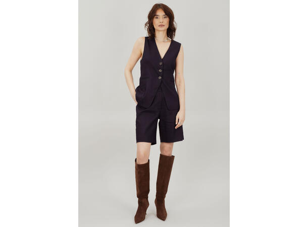 Clary Shorts Navy S Linen shorts 