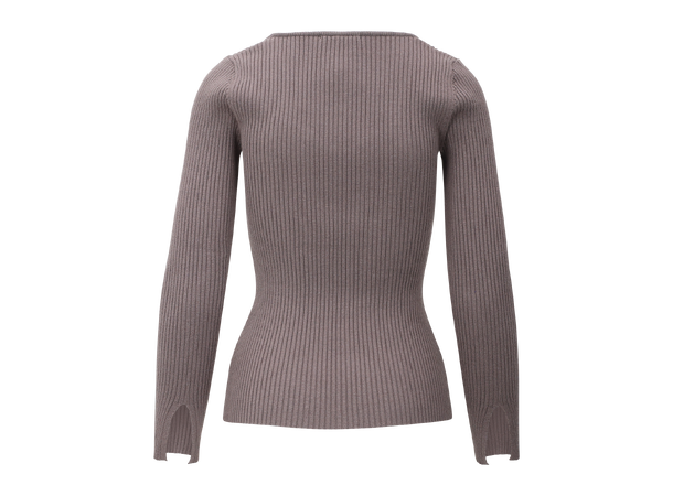 Freja Sweater Dark Sand M Sweetheart rib LS top 