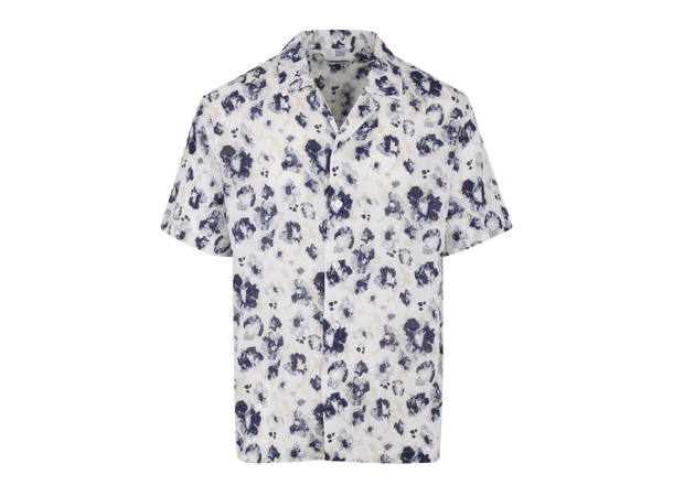 Gaston SS Shirt Blue AOP M Linen AOP SS shirt 