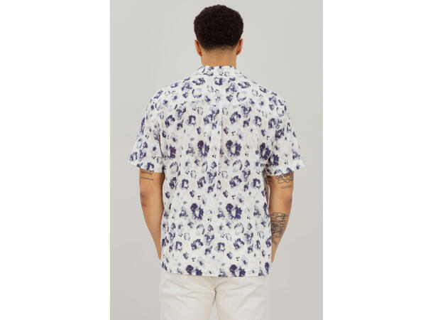 Gaston SS Shirt Blue AOP M Linen AOP SS shirt 