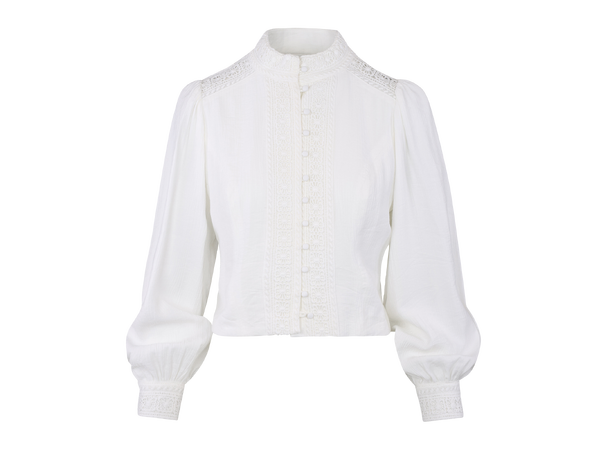 Josefine LS Blouse White XS Lace blouse 